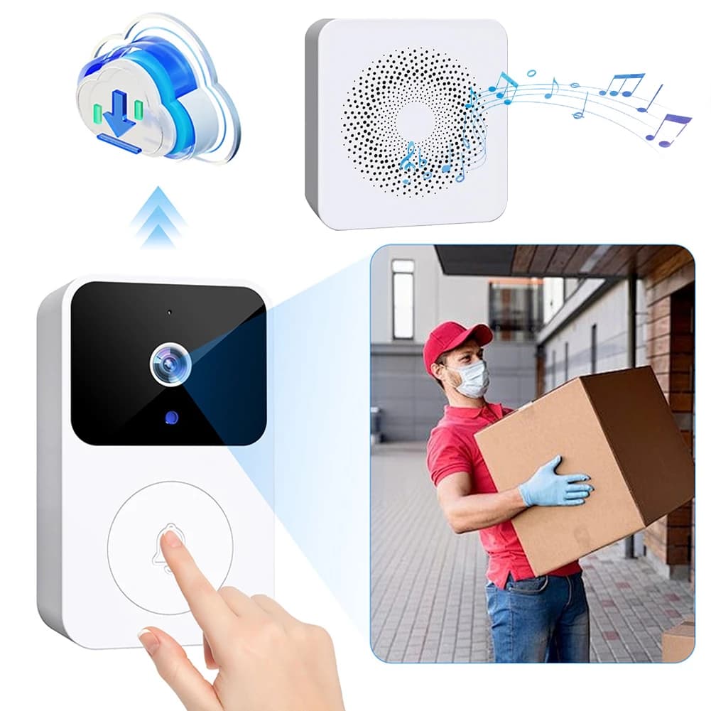 2.4GHz WiFi Wireless Video Doorbell IR Night Vision Doorbell Camera APP Control Smart Door Bell for Home Alarm System