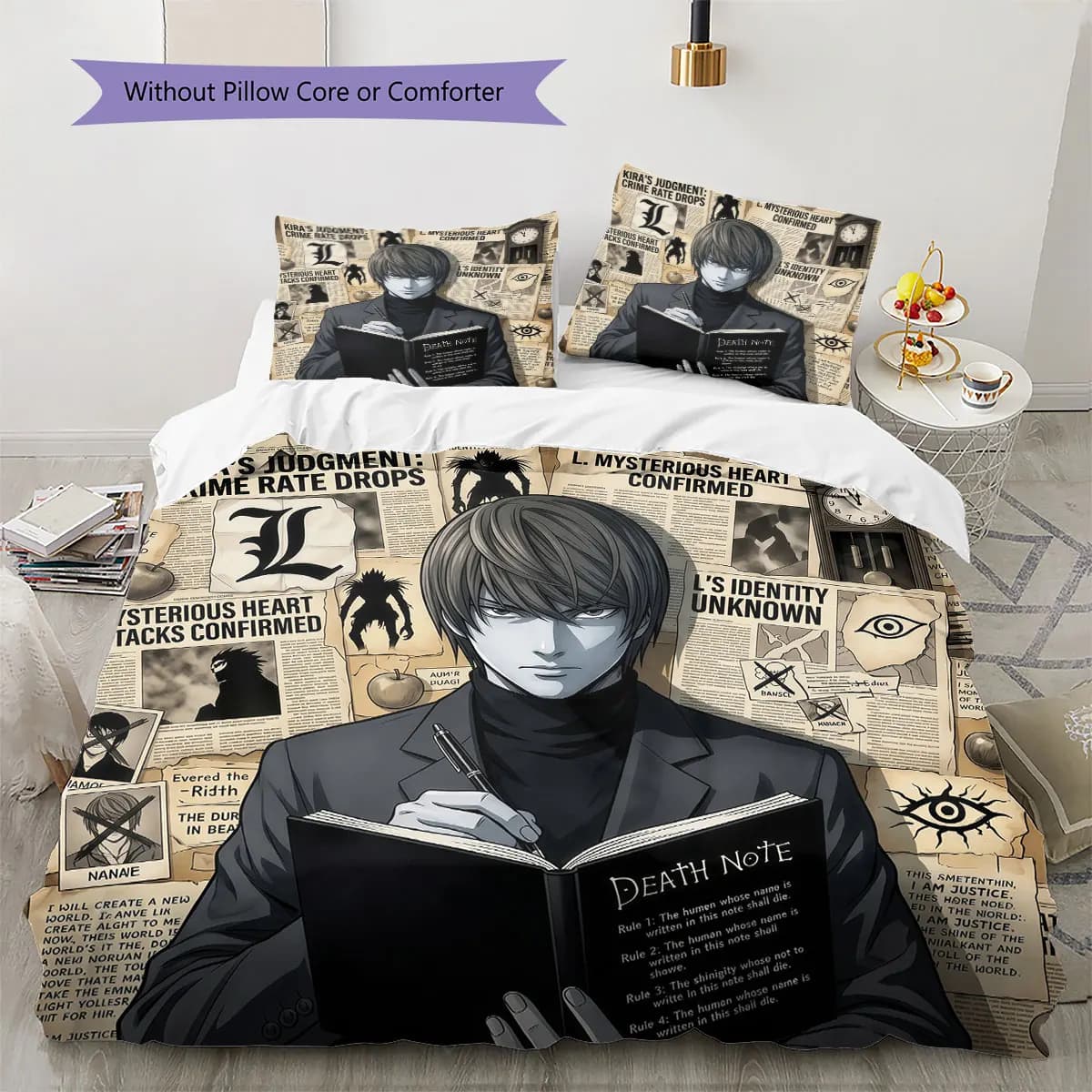 Death Note Comfor Duvet Cover Kid's Bedding Set,Extra Large Size Halloween Gifts Various Sizes Available -HE75