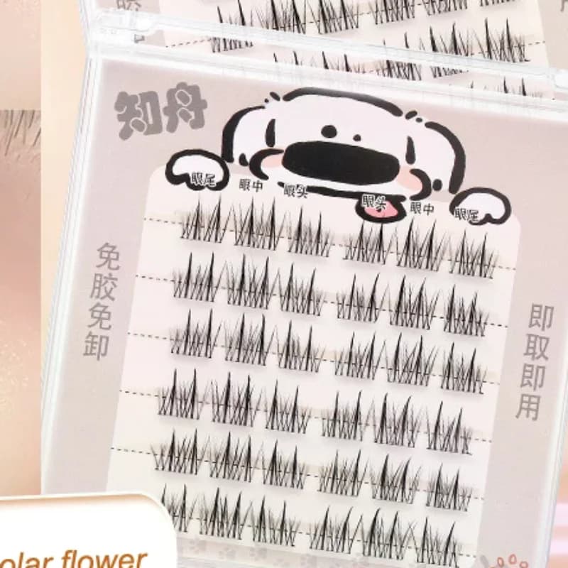 Glue-free Sunflower Double Tip Wheat Comic Book Self-adhesive Light Section False Eyelashes