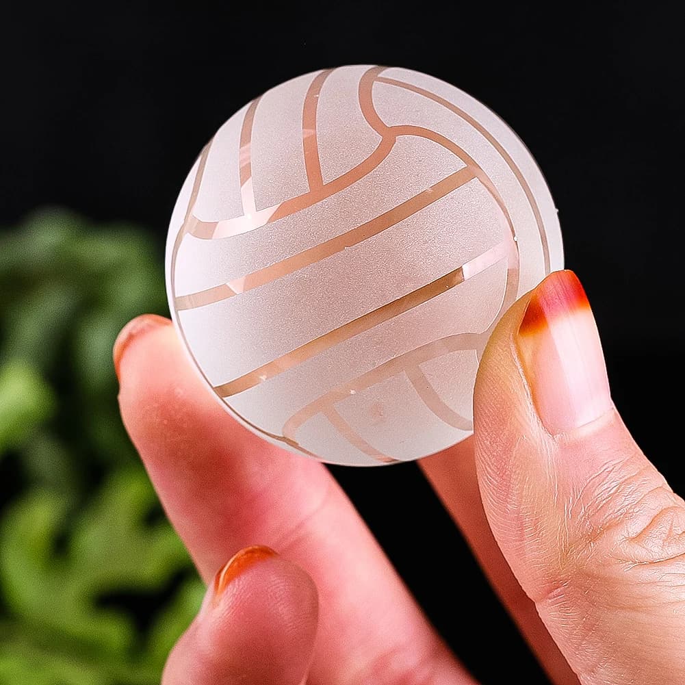 1pc figurine di pallavolo di cristallo ornamenti sfera di vetro artigianato artistico di cristallo decorazione della scrivania di casa palla Souvenir sportivo regali per bambini