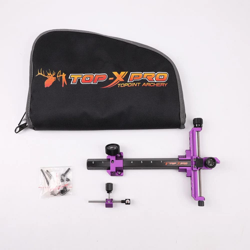 Topoint Arco ricurvo Sight 9 '' TR1003 Mano sinistra Mano destra 1 Pin Sights Staffa in fibra di carbonio per tiro con l'arco Tiro con l'arco Caccia Bersaglio
