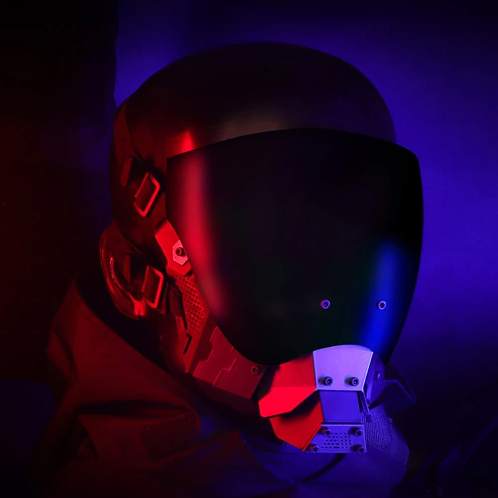 1 pz Cyberpunk Cosplay Tactical Commander Mask Full Face Anti-fog Paintball Mask Double Sided staccabile Airsoft CS protettivo