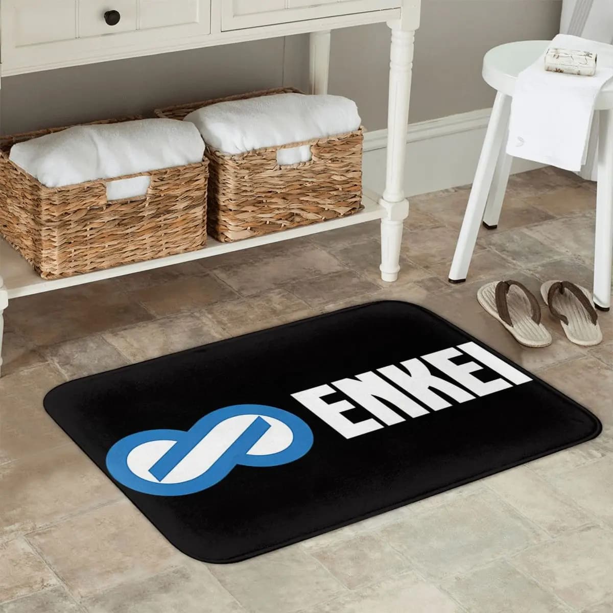 Enkeis Logo Merchandise Anti-slip Doormat Floor Mat Washable Carpet Rug for Kitchen Entrance Bathroom Living room Footpad Mats