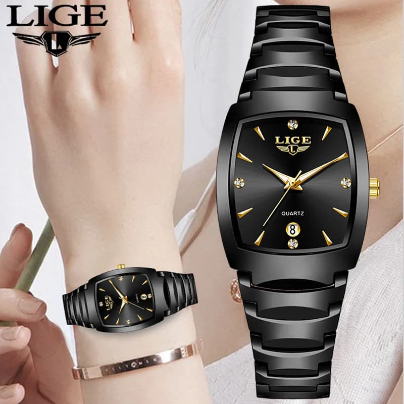 Orologio da donna LIGE 2026, orologio da polso da donna di lusso, alla moda, al quarzo, semplice, in acciaio inossidabile, orologio da donna.