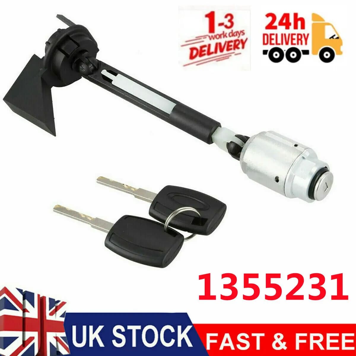 Set di strumenti di riparazione per chiusura a scatto con serratura a rilascio cofano con 2 chiavi per Ford Focus MK2 2004-2012 1355231 Accessori auto Blocco di ricambio
