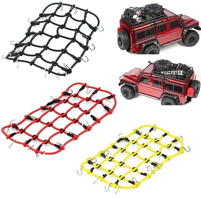Accessori auto RC 3 colori rete elastica per bagagli per 1/10 RC Crawler SCX10 90046 Tamiya CC01 D90 Trax TRX-4 TRX4 Defender