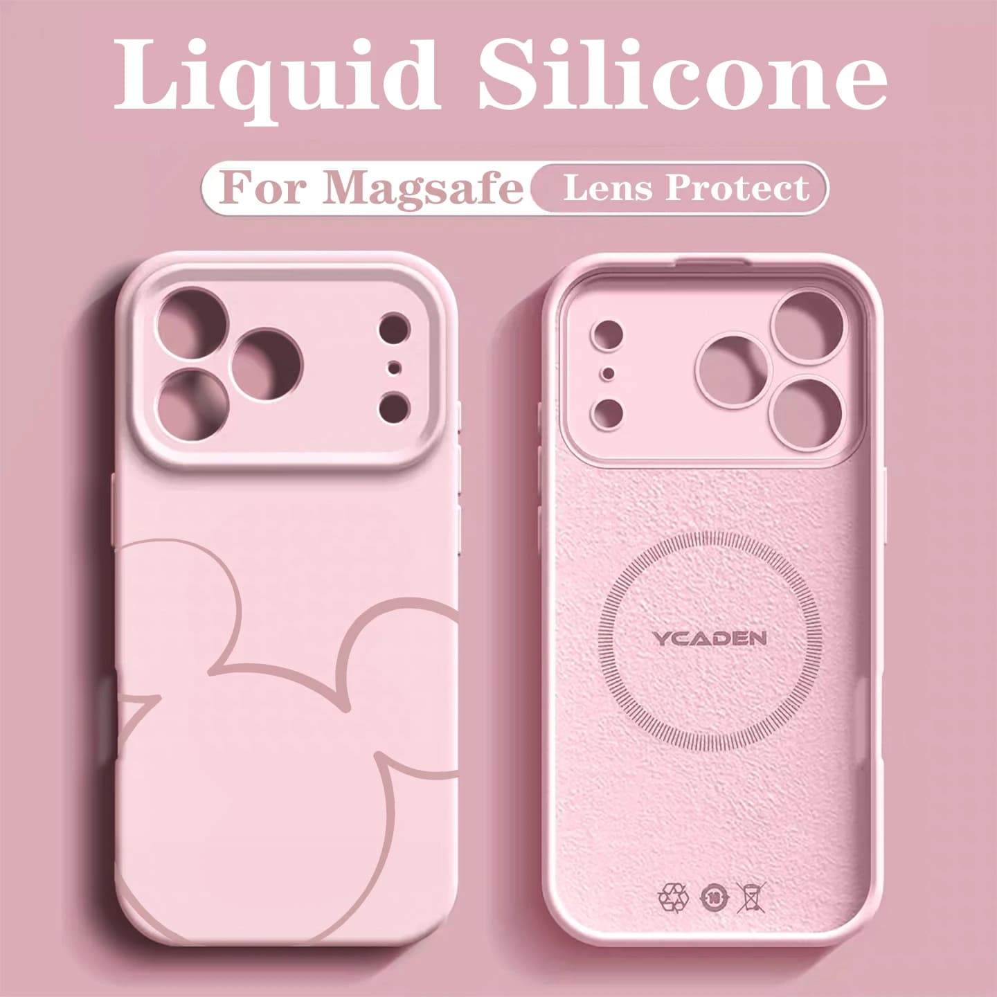 Custodia Protettiva Lusso in Silicone Liquido MIkey per iPhone 17 Pro 16 15 14 13 12 Pro Max con Ricarica Wireless e Finitura Liscia