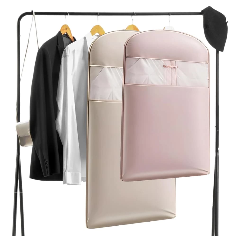 Organizzatore Salvaspazio per Armadio con Cerniera a Compressione Automatica e Copertura Antipolvere per Vestiti, Cappotti e Giacche