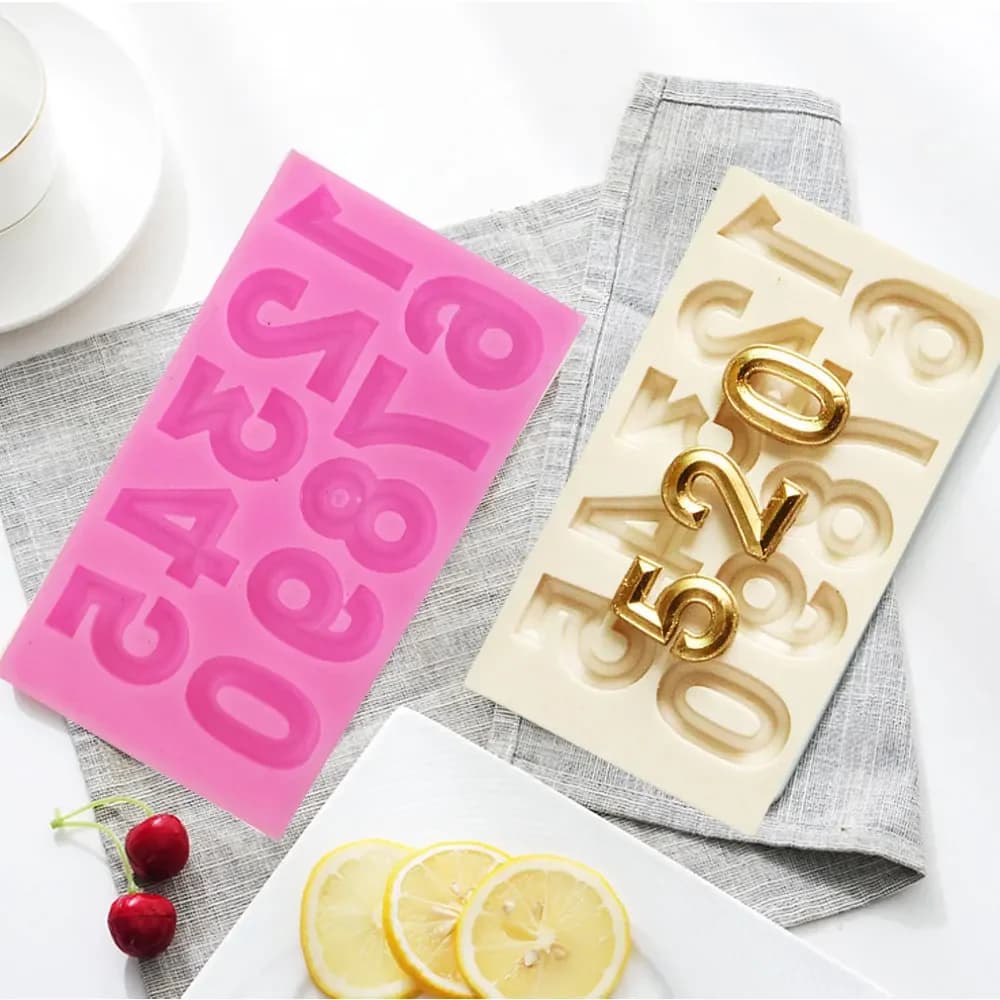Numeri estetici Stampi per candele Set Numero Stampo per fondente in silicone Decorazione di torte Zucchero Artigianale Topper Stampo per cioccolato Decorazioni per la casa