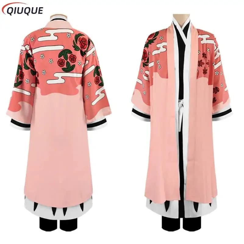 Kyoraku Shunsui Candeggina Mille Anni Arc di Guerra del Sangue Costume Cosplay Parrucca da Uomo Gioco di Ruolo Uniforme Abbigliamento Outfita;2,c'4,h.
