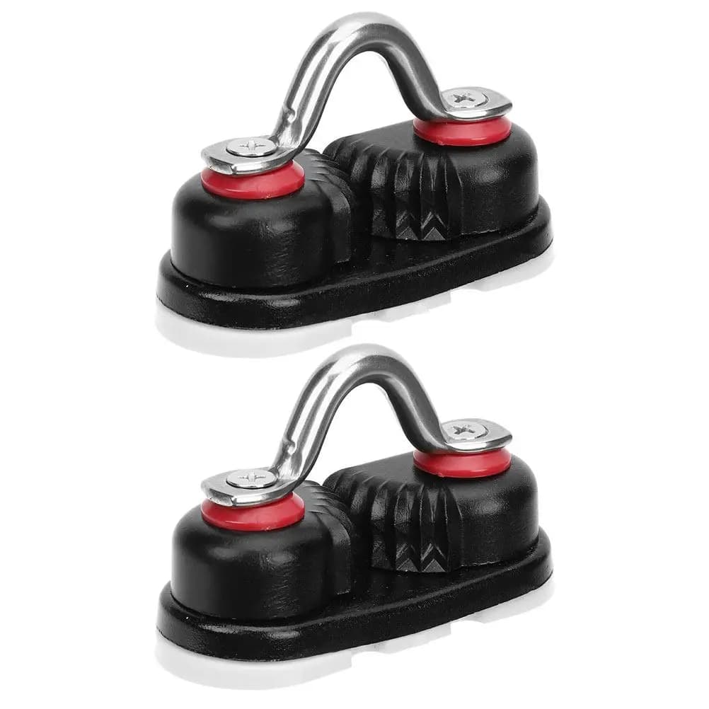 2Pcs Marine-Grade Aluminum Alloy Cam Cleat with Guiding Ring 86x38mm Rope Cleat for Sailing Sailboat Kayak Canoe Boat Rigging