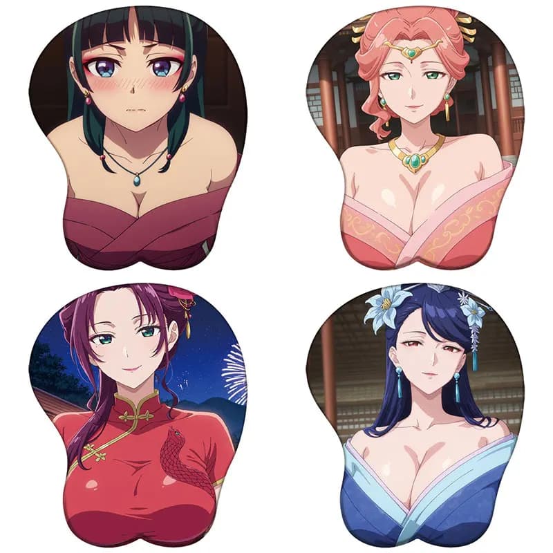 The Apothecary Diaries Tappetino per mouse in silicone 3D Anime Maomao Meimei Supporto per polso Tappetino per mouse Manga Hentai Tappetino per mouse con poggiapolsi sexy