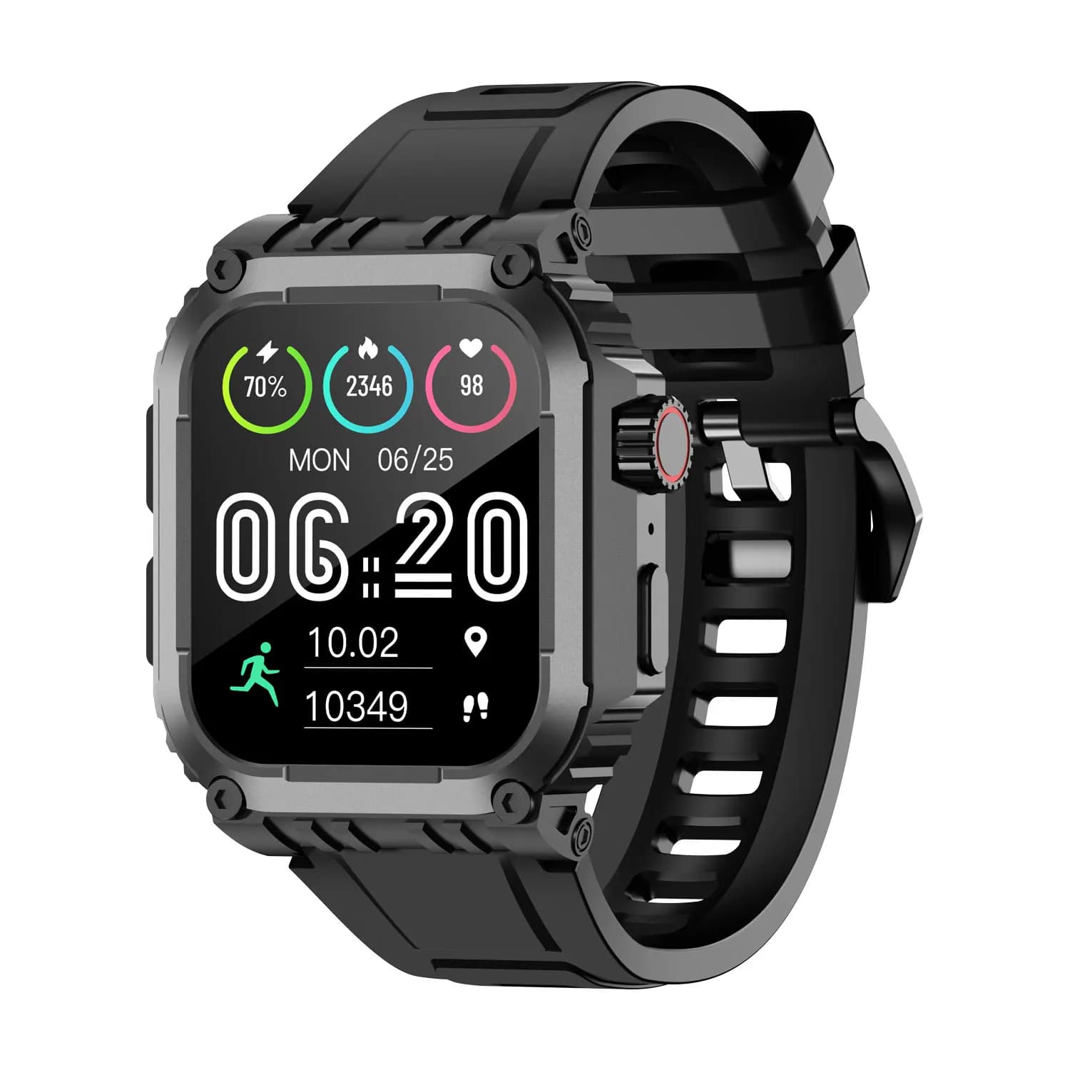 GPS Smartwatch for Men with Bluetooth Calls, Cardiaca Health and Frequency Monitoring, 410mAh, IP68 Waterproof, Sporty Fitness Tracker for Women