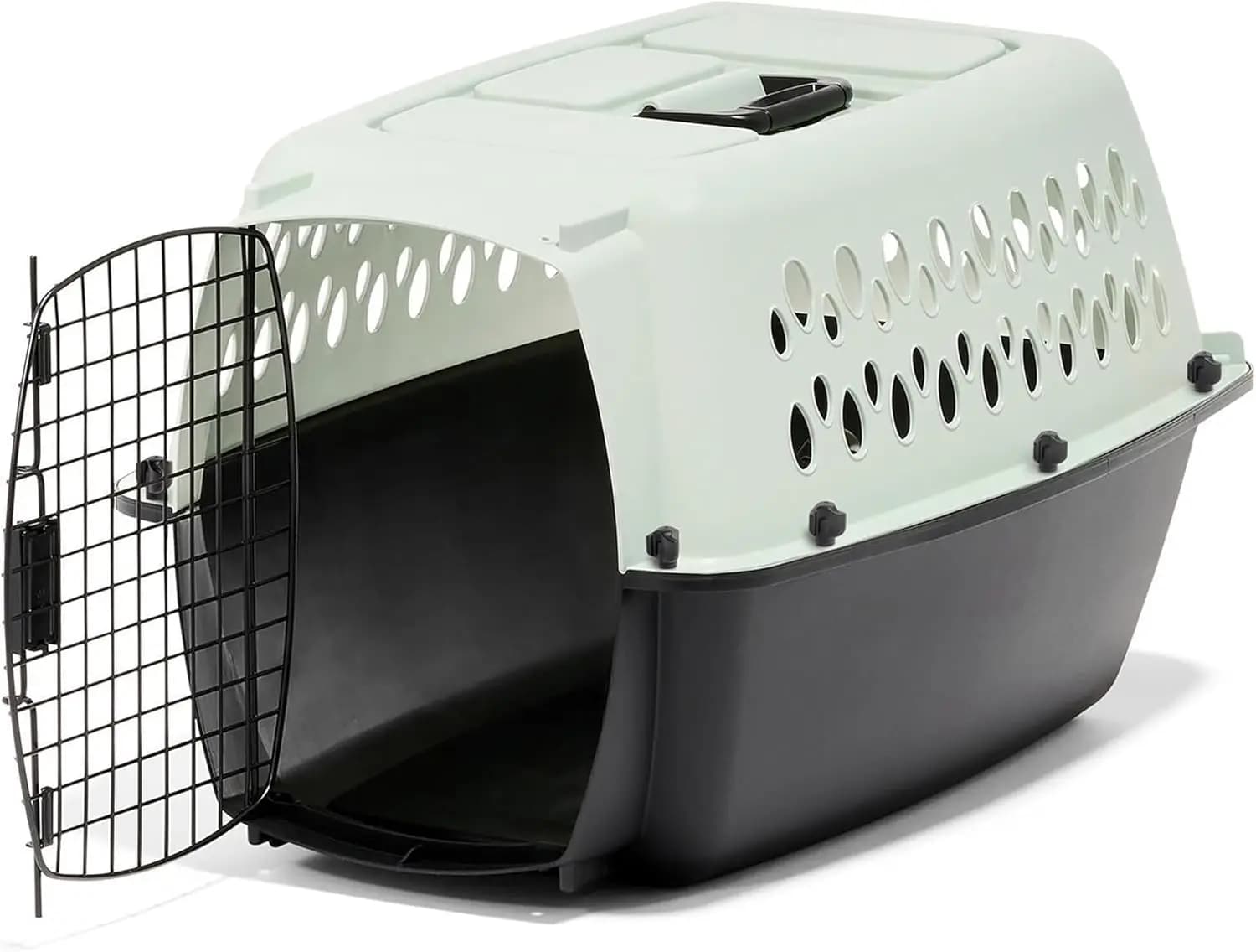 Trasportino in Plastica per Cani da 15-20 libbre, per Viaggi e Uso Domestico, Prodotto negli USA, 61 cm L x 37 cm H, Azzurro Scuro