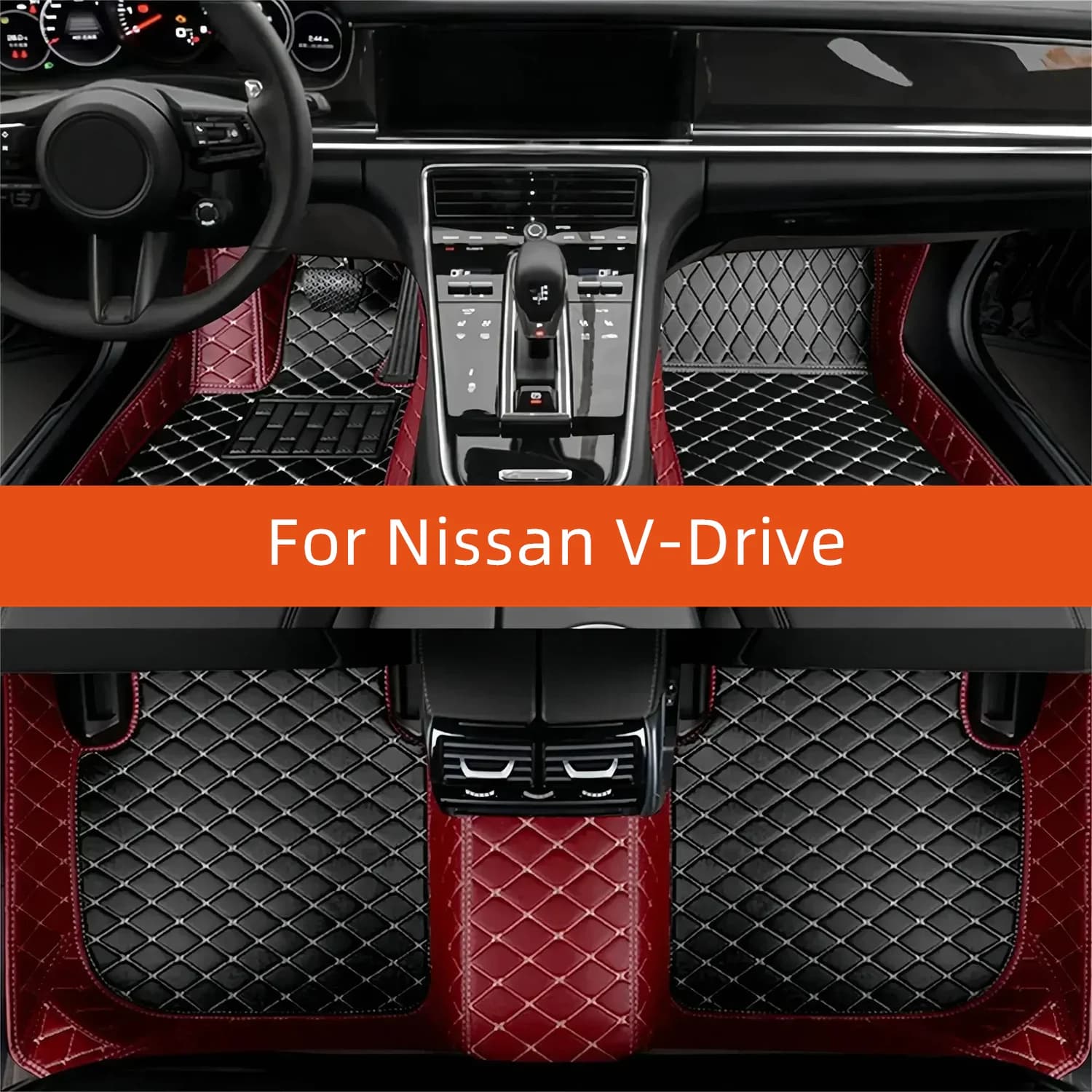 Tappetino per auto in pelle personalizzato per Nissan V-Drive 2020 2021 2022 2023 2024 2025 2026 2027 Tappetino per auto Accessori interni