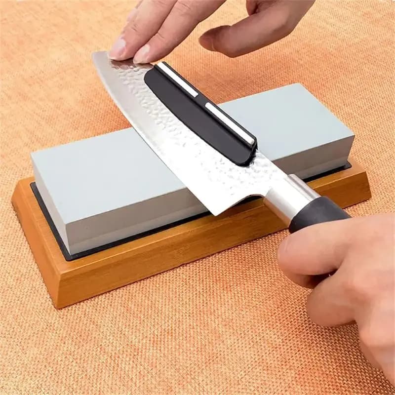 Professional Kitchen Knife Sharpener with Plastic Angle Guide Sharpening Stone for Sharper Blade Diamond Accessories Knife Tools