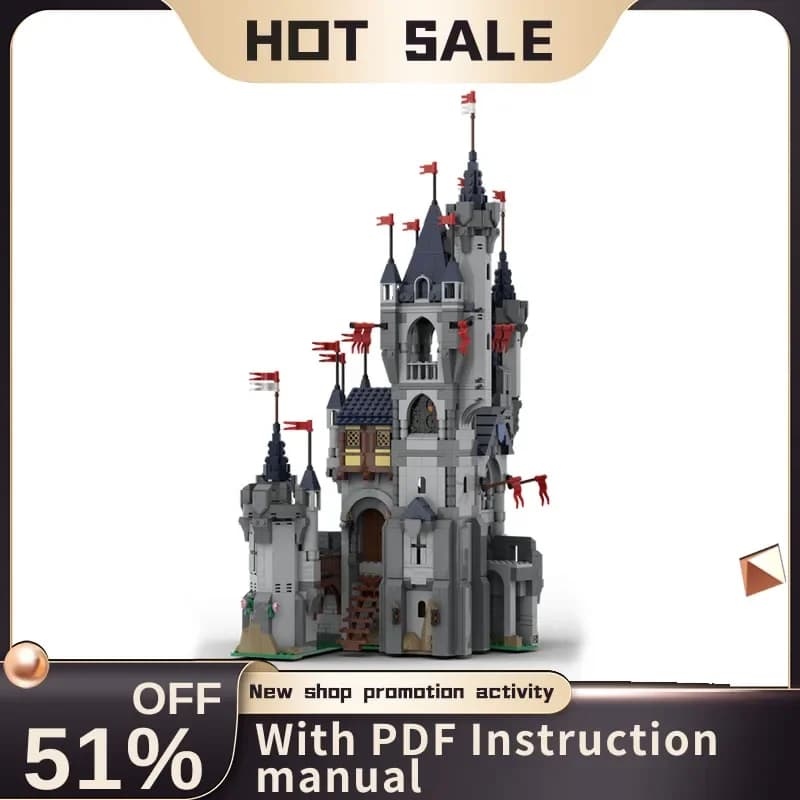 Nuovo 2543 Pz Moc Europeo Medievale Street View Falcon Castello Palatiale Modello Fai Da Te Idee Creative Giocattoli Regali Di Compleanno Puzzle Personalizzato