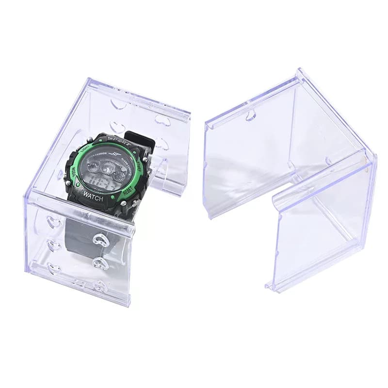 Scatola protettiva per display elettronico intelligente con portaoggetti quadrato in plastica trasparente per regali per studenti