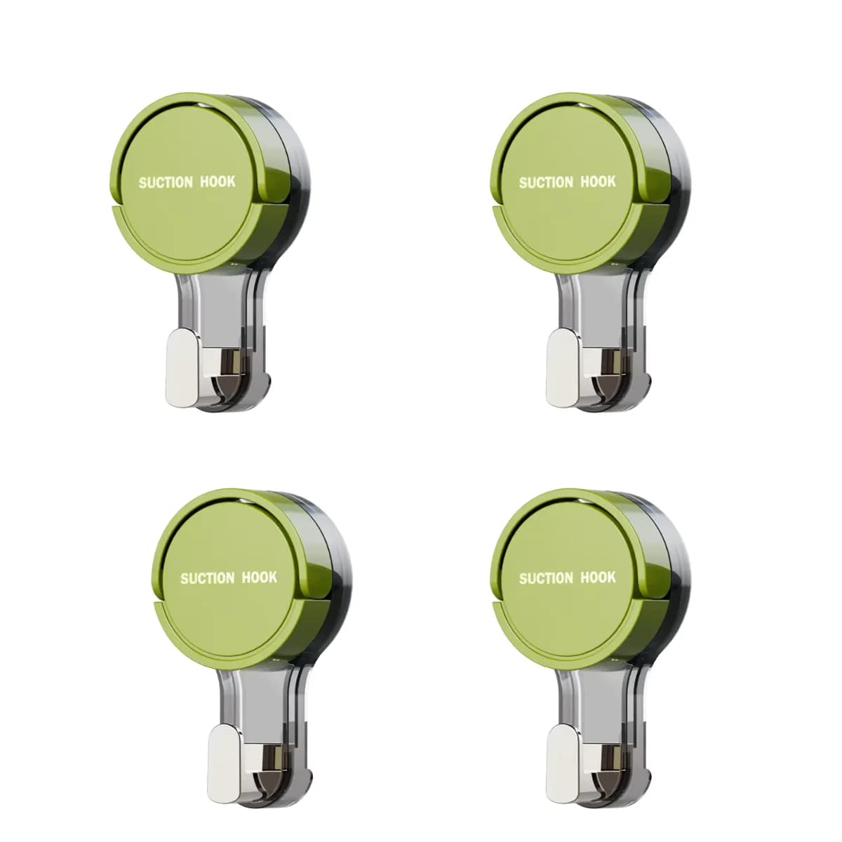 4PCS Strong Suction Cup Hooks No Drilling Removable for Bathroom Kitchen, Door Back and Toilet Area for Home Organizer Wall Hook