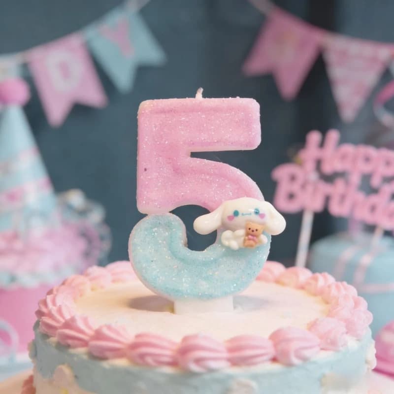 Candeline Numeriche Carine Cinnamoroll Rosa Blu 0-9 Candeline per Torta di Compleanno Decorazioni per Feste di Compleanno per Bambini