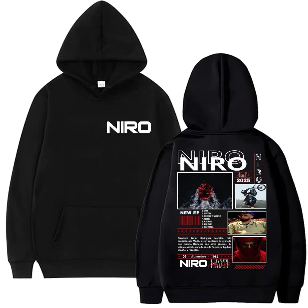 Hip Hop Rapper Niro Hayati Album musicale Felpe con cappuccio Uomo Donna Moda Harajuku Felpa vintage Tuta casual in pile oversize