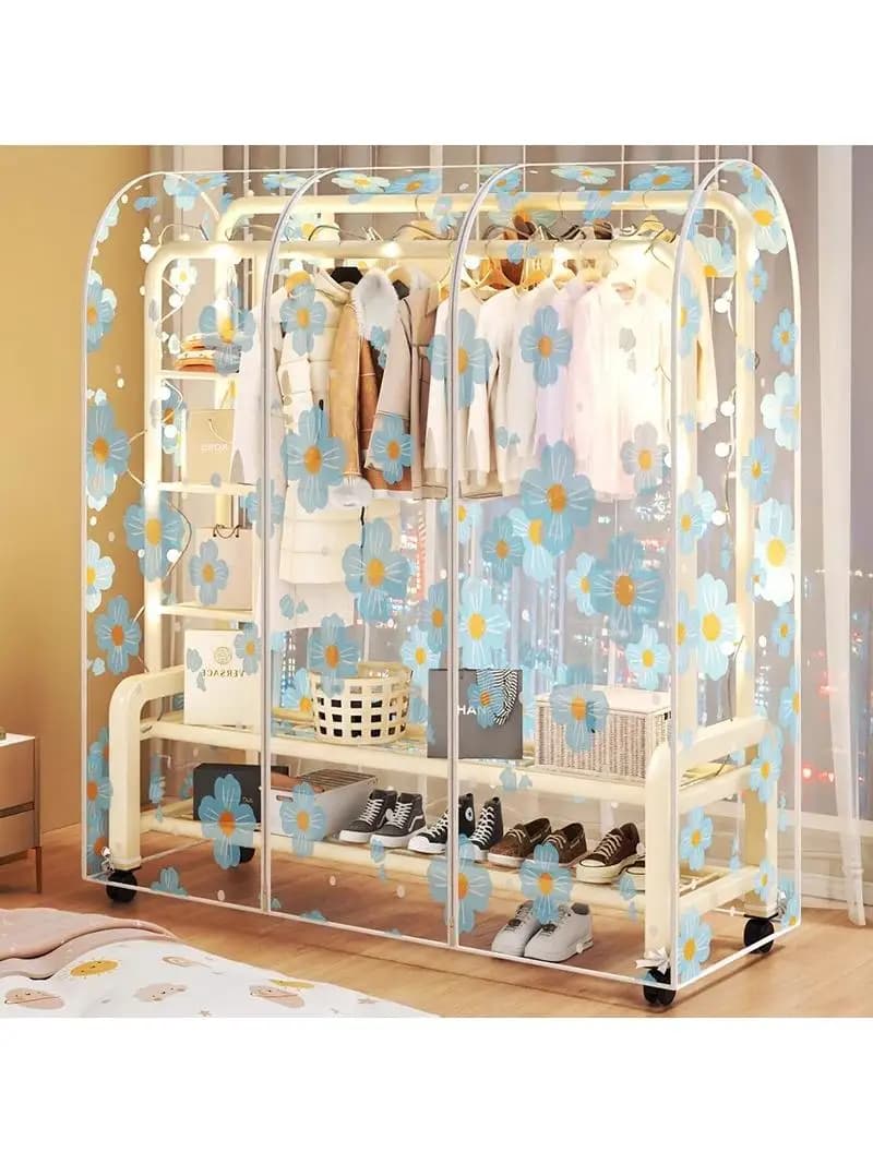 Floor Standing Clothes Hanger Dust Cover Full Enclosure Transparent Hanging Style Home Use Coat And Hat Cover Dustproof