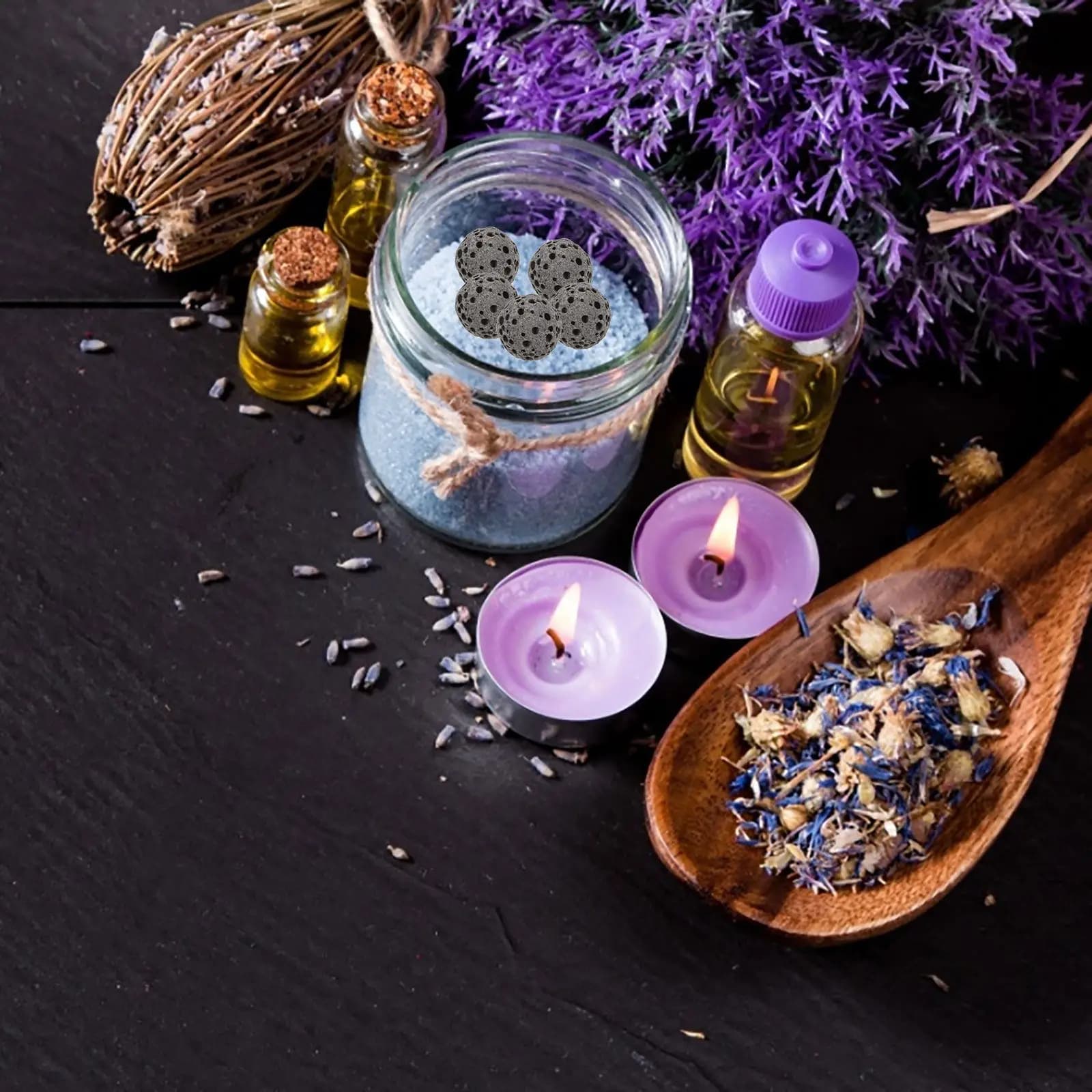 Set di 39 Pezzi di Pietre Vulcaniche Naturali per Aromaterapia, Diffusore di Oli Essenziali, Decorazione in Roccia Vulcanica per Deodorare l'Aria