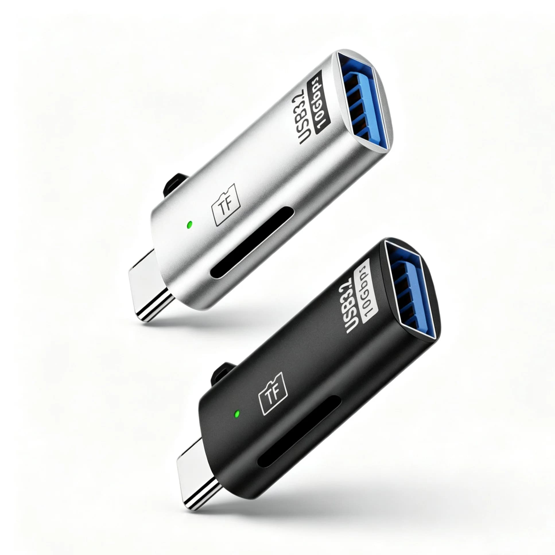 10Gbps USB3.2 USB C OTG Adapter Type‑C Male To USB‑A Female with USB2.0 TF Card Slot Memory Card Reader for Phone PC Tablet