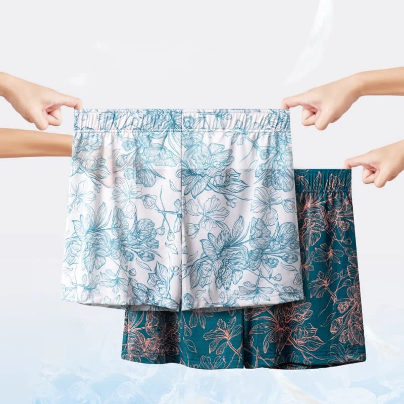 Boxer da uomo in seta di ghiaccio intimo mutandine larghe con freccia sottili mutande comode e traspiranti stampa pantaloni da notte freschi
