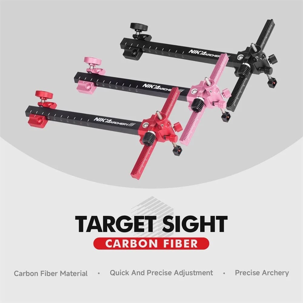 1Pc Nika Archery SG07 Carbon Fiber Target Sight 9 Inches Recurve Bow Sight Shooting Hunting Accessories