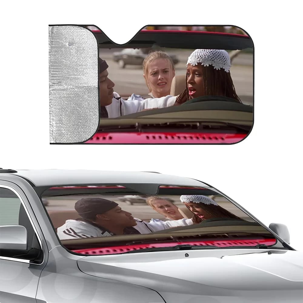 Film C-Clueless Driving Car Parasole Isolamento a tre strati Parabrezza anteriore per auto Parasole Ventosa Blocchi Raggi UV Sole