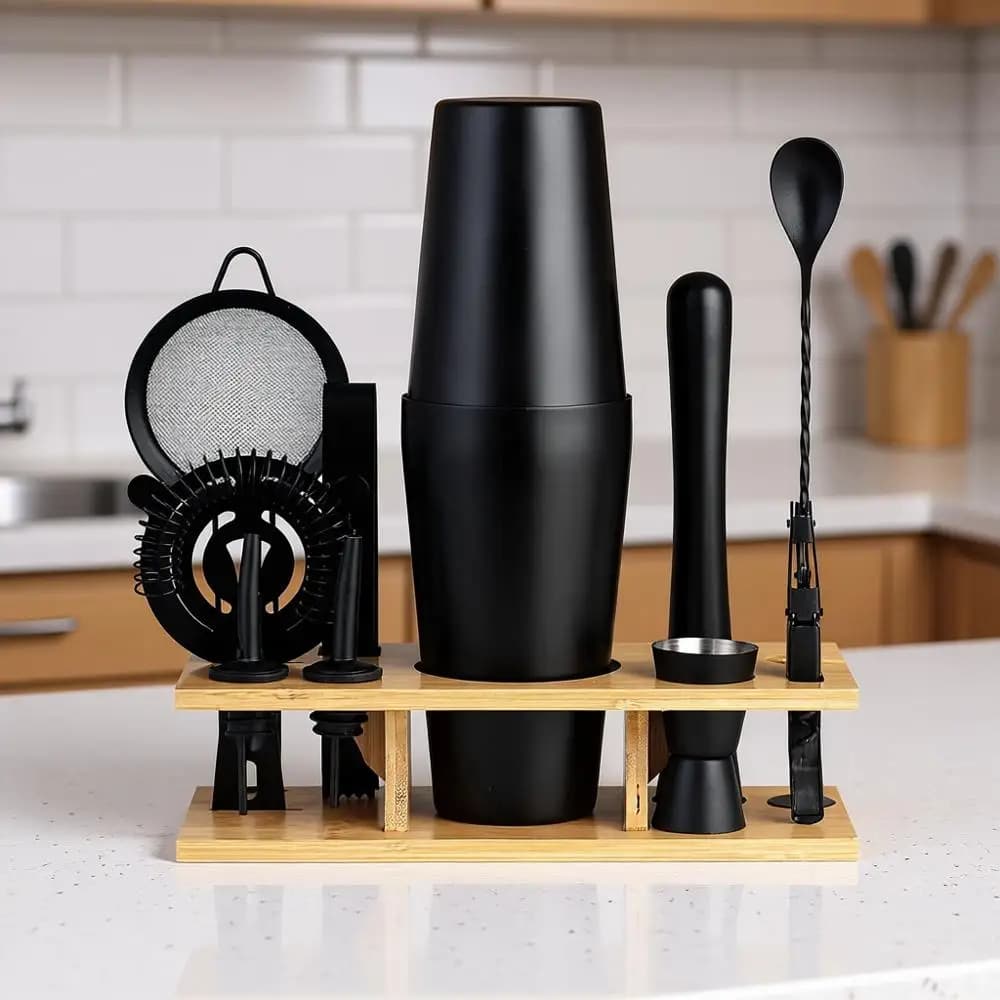 Set Shaker per Cocktail in Acciaio Inox, Kit da Barman con Shaker Boston da 25oz, Set Professionale per Miscelare Drink per Bar e Casa