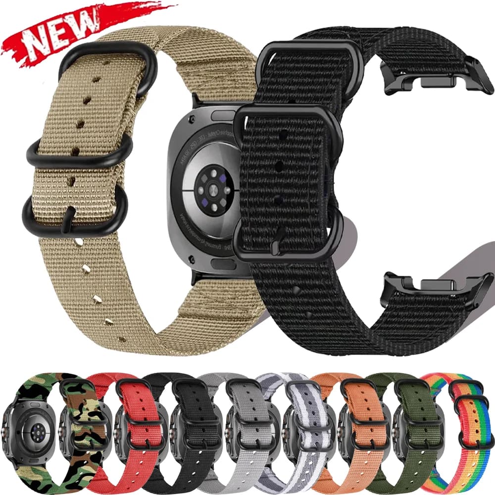 Cinturino morbido in nylon per Samsung Galaxy Watch Ultra 47mm, cinturino sportivo traspirante per Galaxy Watch 8 44/40mm Classic 46mm.