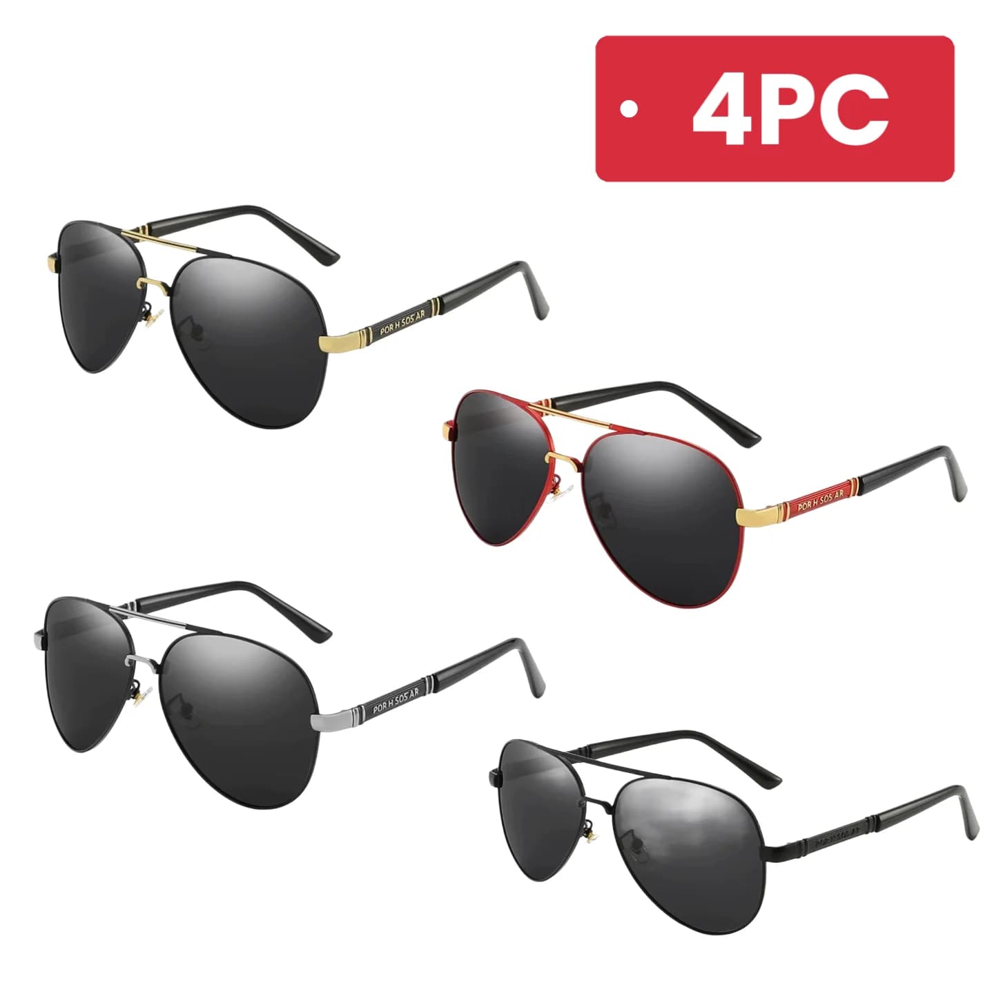 Occhiali da sole vintage da uomo stile pilota, montatura in metallo, protezione UV400, occhiali da guida, combo multi-pezzo, occhiali per esterni
