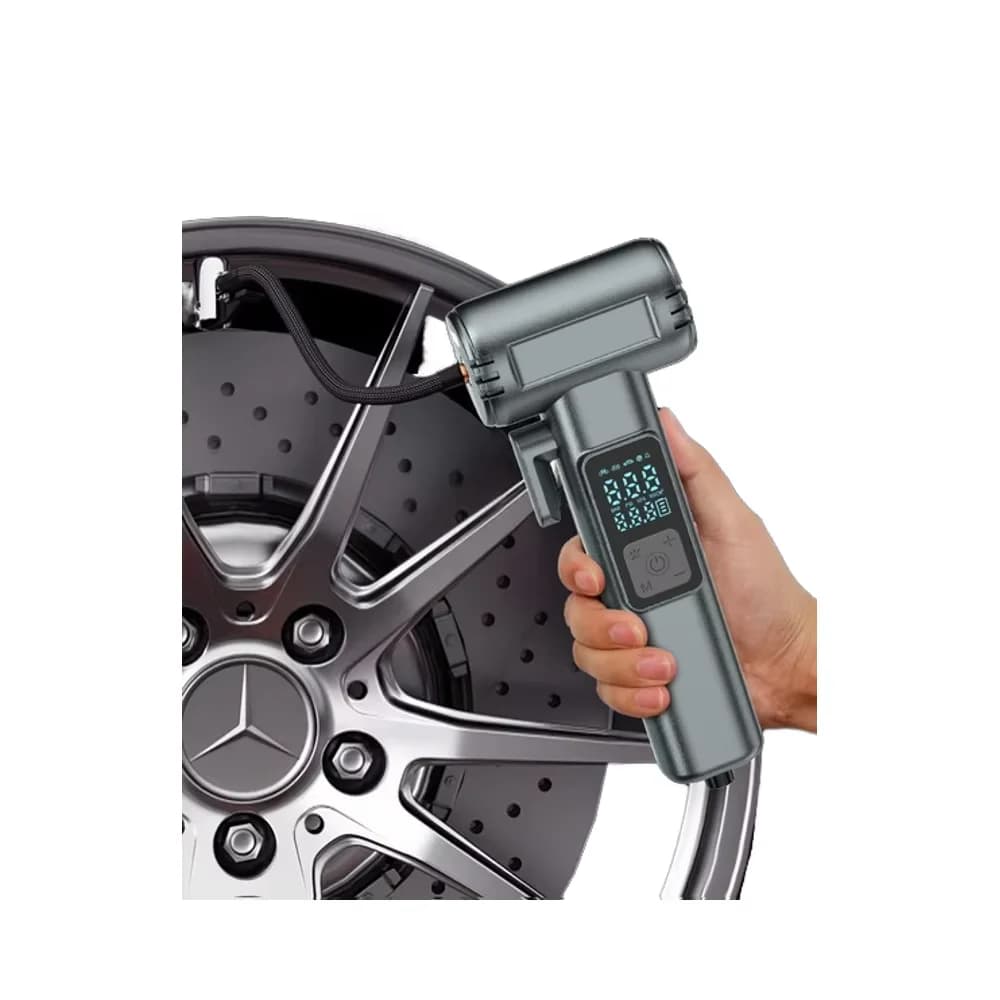 Portable Multifunctional Car Air Pump Digital ABS Outdoor Tire Pump Emergency Window Breaker Cutter Tire Box Emergency Light