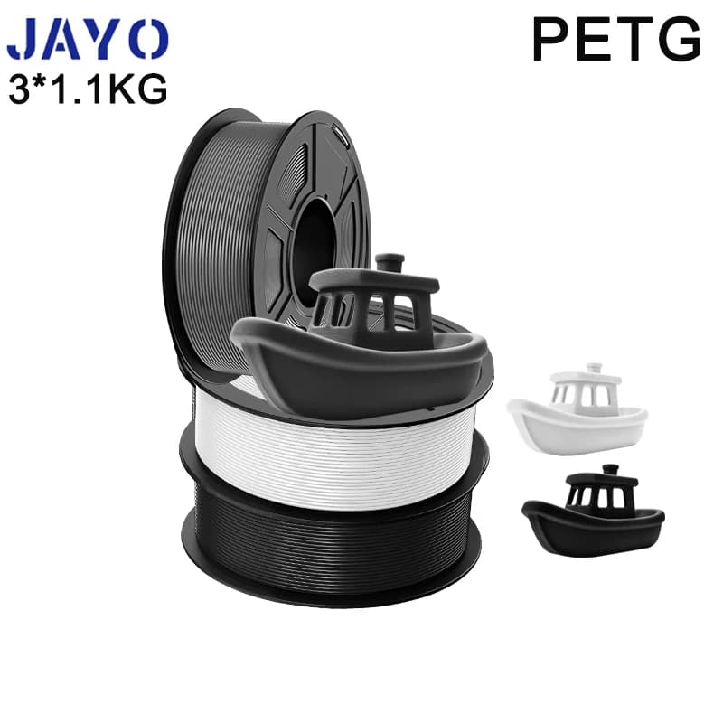 JAYO PETG 3D Printer Filament 3D Rolls No Bubbles Smooth Multiple Colors 3D Filament Suitable for FDM printers 1.1 kg