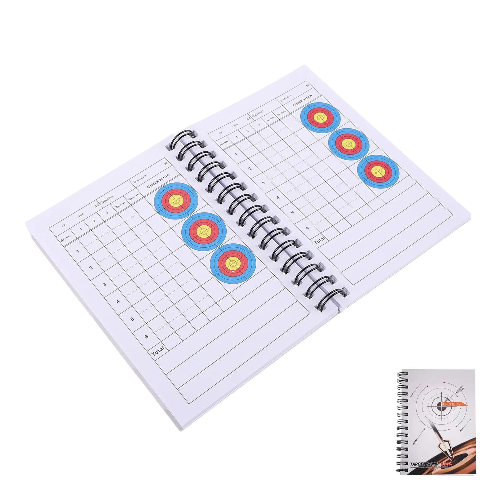 Quaderno per Punteggio Tiro con l'Arco a Spirale, Portatile, Tascabile, per Tornei e Allenamenti, Diario per Tiro al Bersaglio