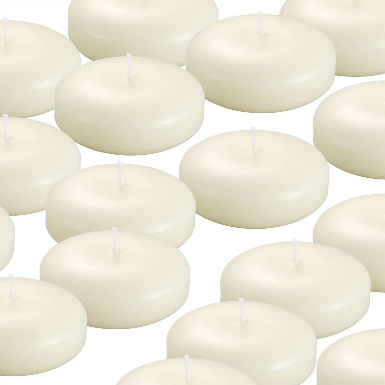 Confezione da 12 Candele Galleggianti Senza Profumo, Candele in Cera Avorio da 3 Pollici Senza Gocce per Matrimoni, Feste e Decorazioni Domestiche