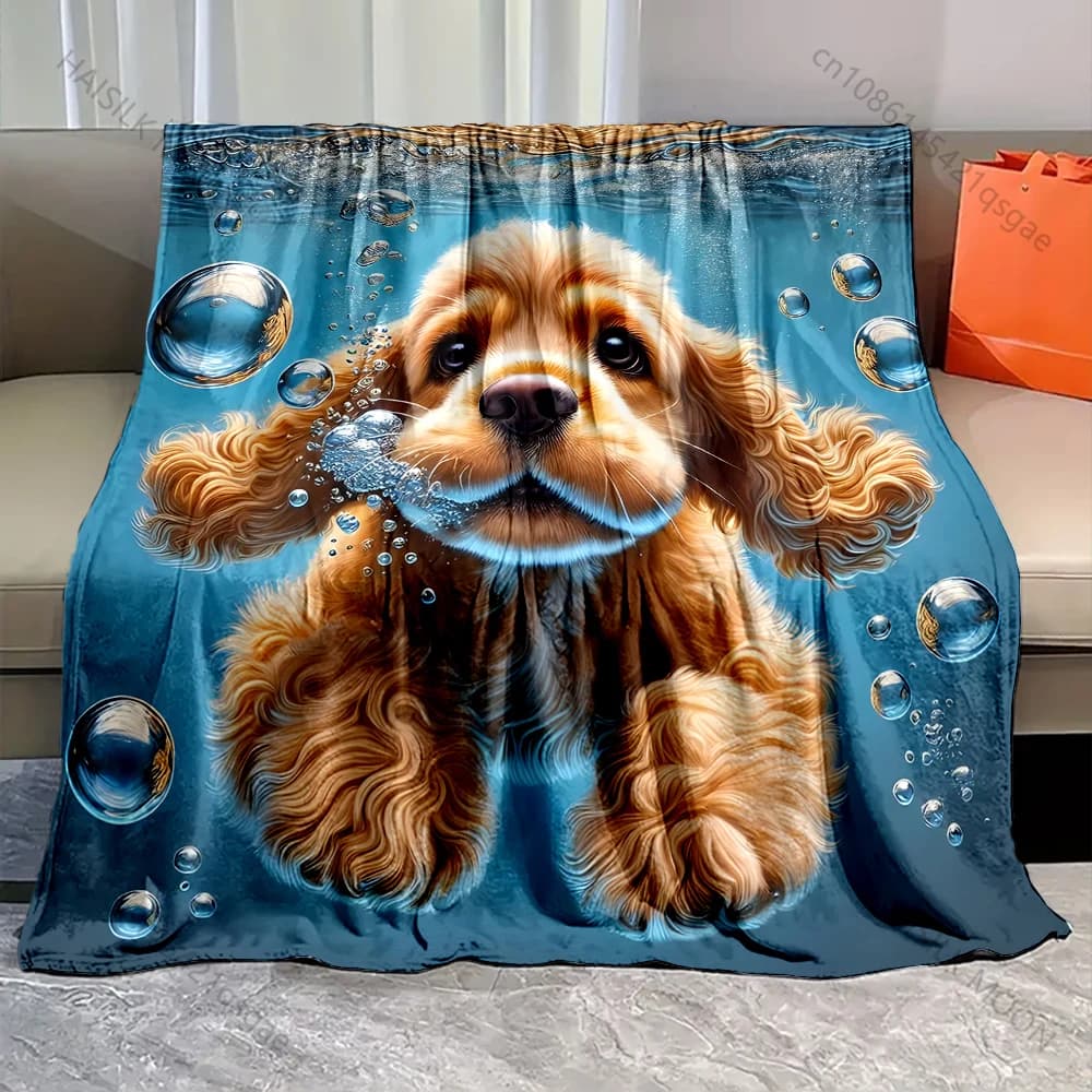 1PC Coperta con stampa di cuccioli per immersioni, calda, morbida e soffice, per bambini e adulti, per divano letto, per viaggi a casa, campeggio, regali di lusso