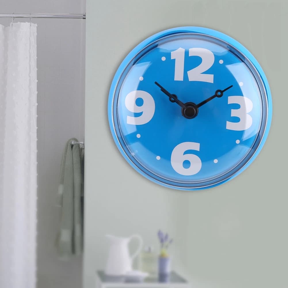 Orologio da Bagno Impermeabile con Ventosa per Parete, Finestra o Specchio, Accessorio per Doccia e Bagno