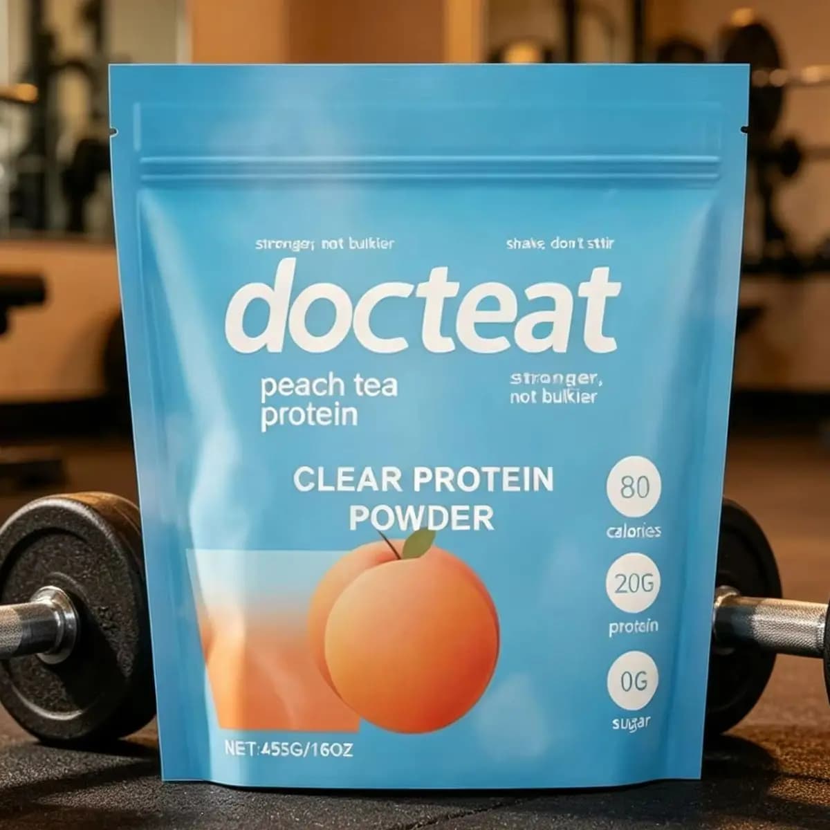 Peach Tea Clear Protein Powder a Basso Contenuto Calorico con 20g di Proteine, Formula Senza Zucchero, Integratore per Fitness Quotidiano e Gestione del Corpo 455g