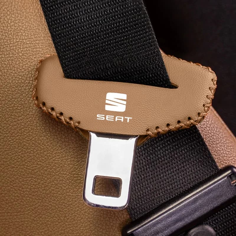 Car Seat Belt Buckle Cover Leather Protector Anti-collision Case For Seat FR Leon Ibiza Altea Exe 5f Mk2 Mk3 TARRACO Accessories