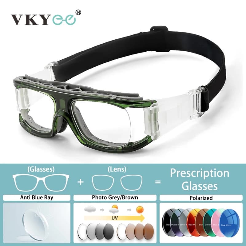VKYEE Outdoor Sports Glasses Basketball Glasses Photochromatic Glasses Multifocal Glasses Progressive Prescription Customizable