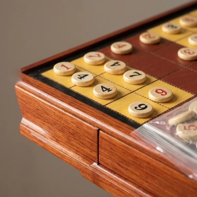 Set di Scacchi Sudoku in Legno con Cassetti, Pezzi in Legno Massiccio, Gioco da Tavolo Educativo Interattivo per Genitori e Figli