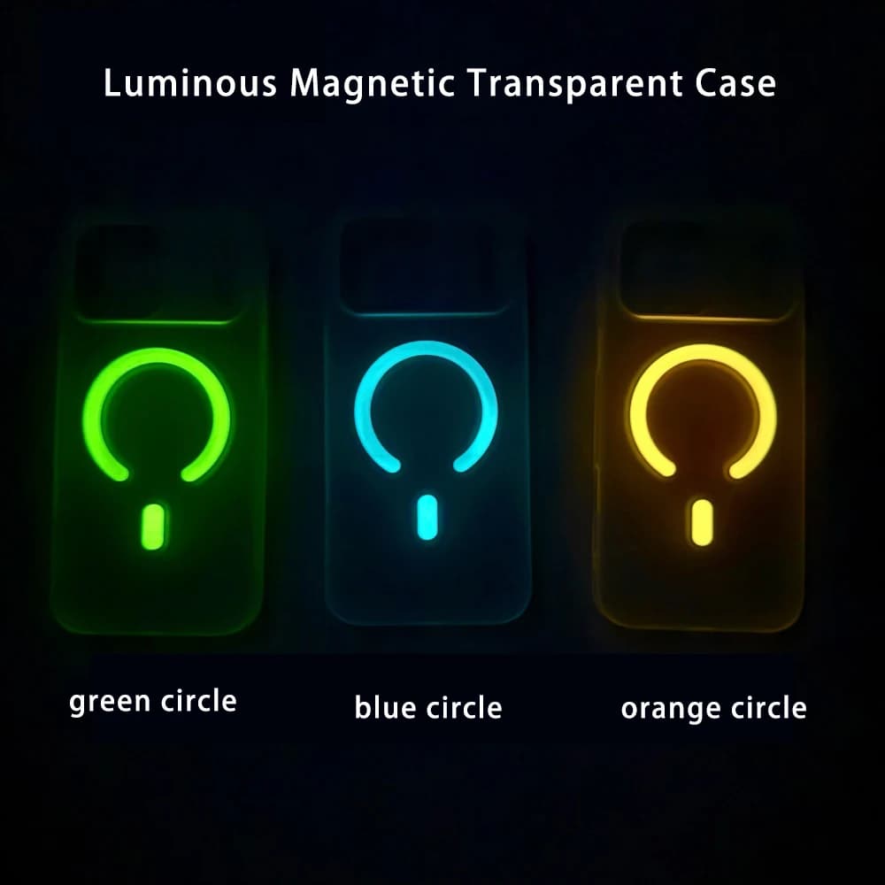 Luxury Luminous Magnetic Transparent Case for Magsafe IPhone 17 Air 16 15 14 13 12 11 Pro Max Plus 16Pro 15Pro Cover Accessory