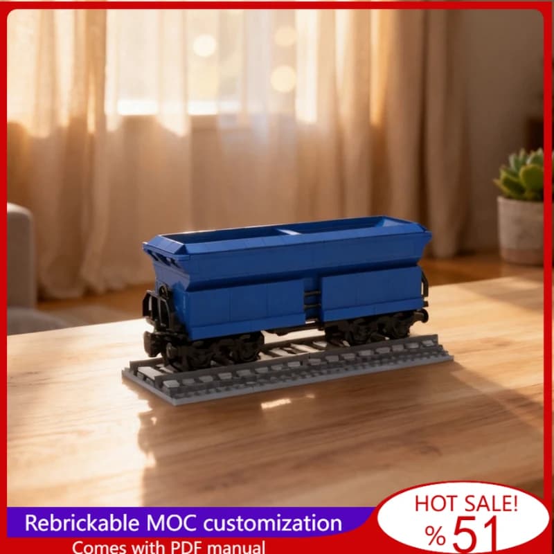 Set di Costruzioni MOC da 298 Pezzi, Modello di Treno per Trasporto Carbone, Puzzle Personalizzato, Mattoncini Creativi Fai-da-Te, Regalo di Natale per Bambini