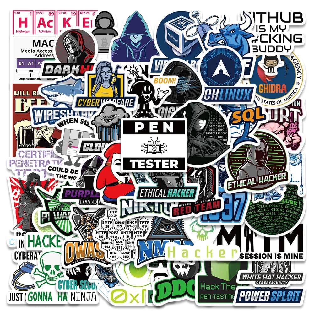 50 adesivi fantastici per rete di programmazione Hacker per bagagli, skateboard, laptop, moto, giocattoli, casco, adesivo per auto