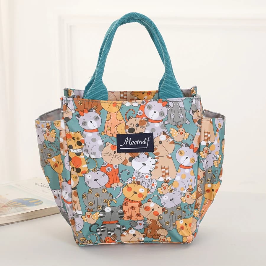 Borsa termica di nuovo stile - Borsa per il pranzo in tessuto Oxford, contenitore per il pranzo, borsa a mano, borsa per neonati
