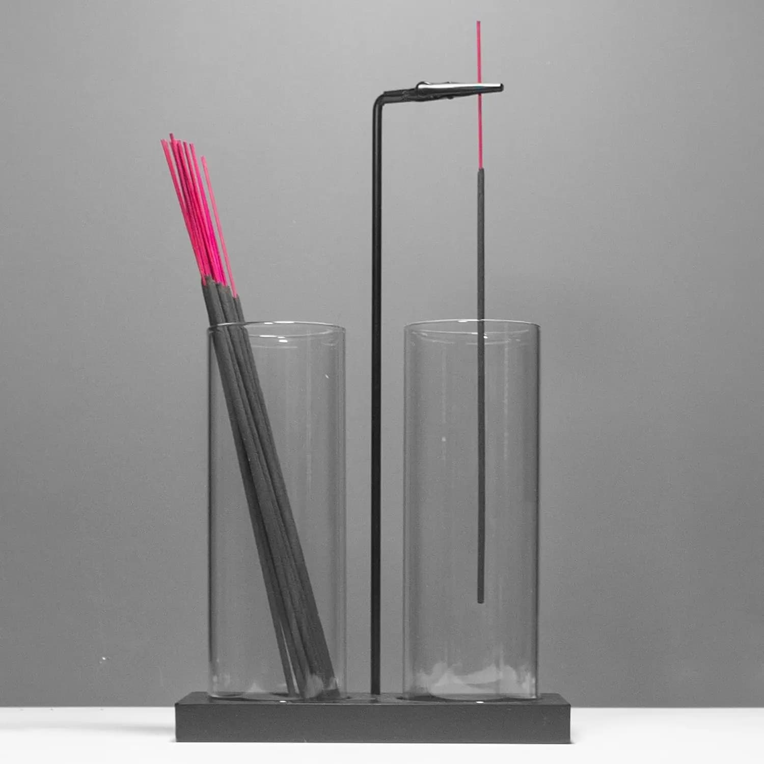 2 in 1 Incense Holder for Sticks Incense Burner Holder with Storage,Glass Upside Down Incense Holder for Sticks with Glass Ash C