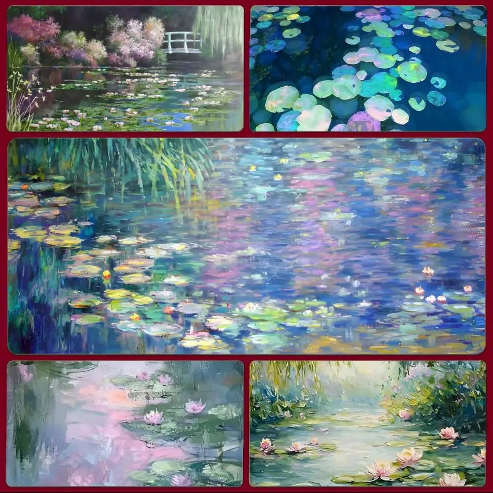 Monet Mouse Pad Large Gaming Mousepad with Stitched Edges Thickened Desk Mat PC